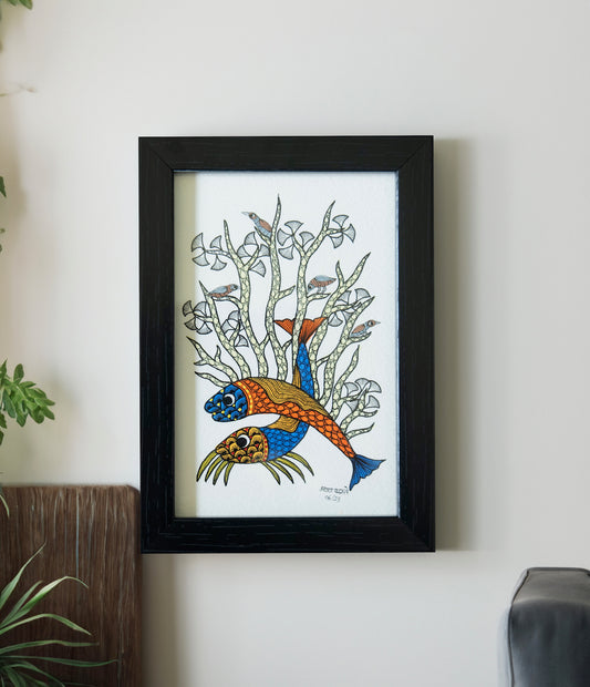Gond Fish Painting Art