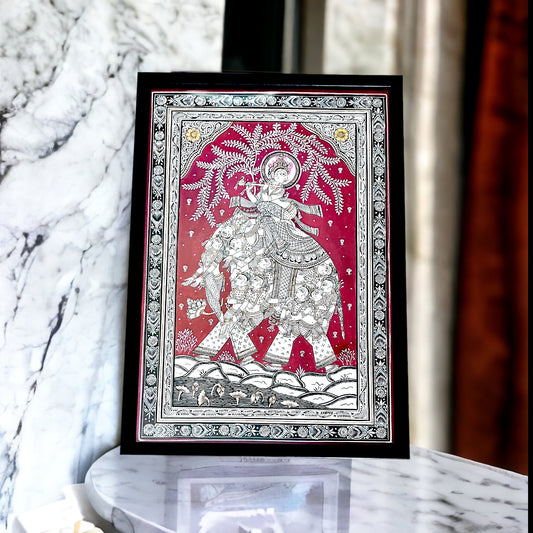 Krishna Pattachitra on Tussar SIlk