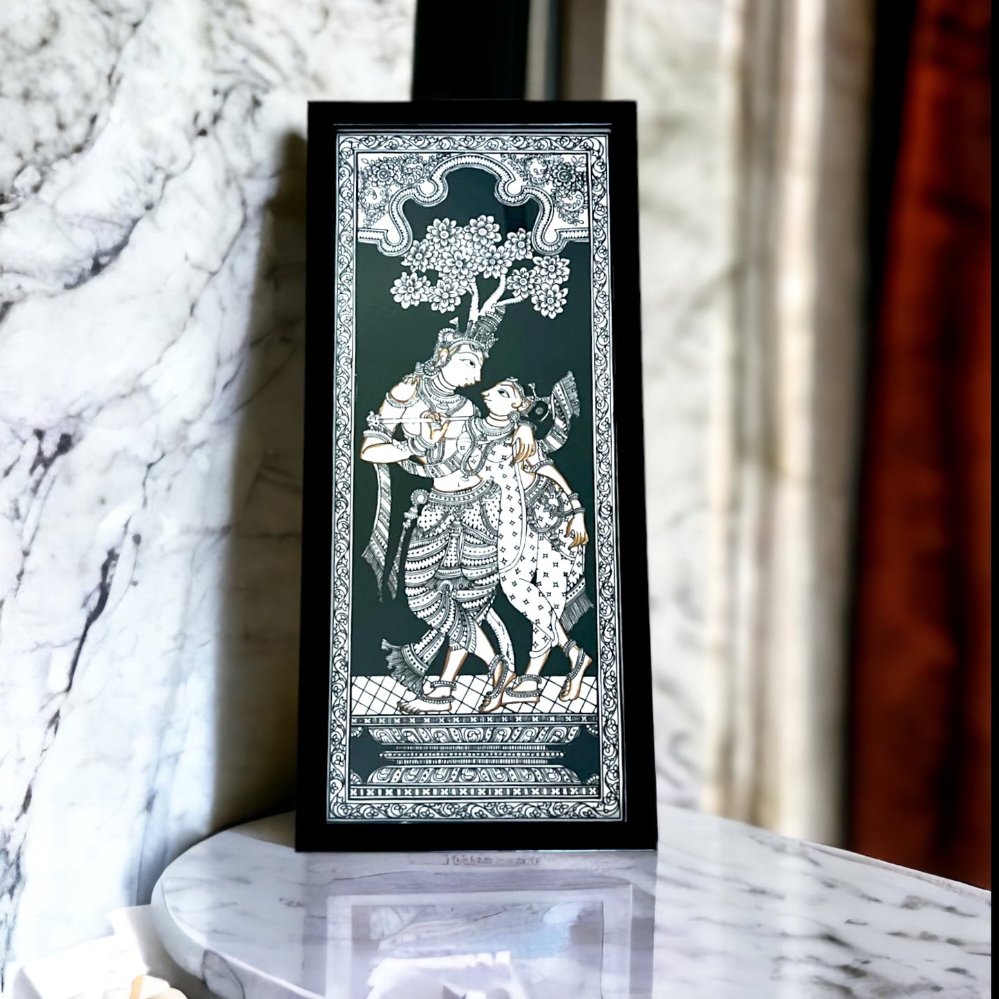 Krishna Gopi Pattachitra on Tussar Silk