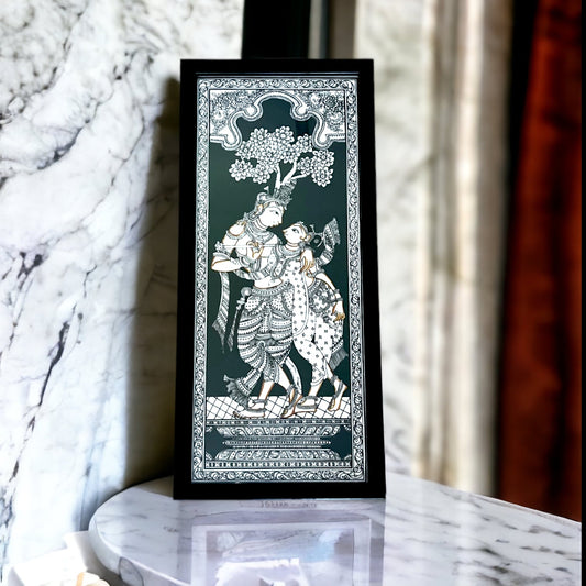 Krishna Gopi Pattachitra on Tussar Silk