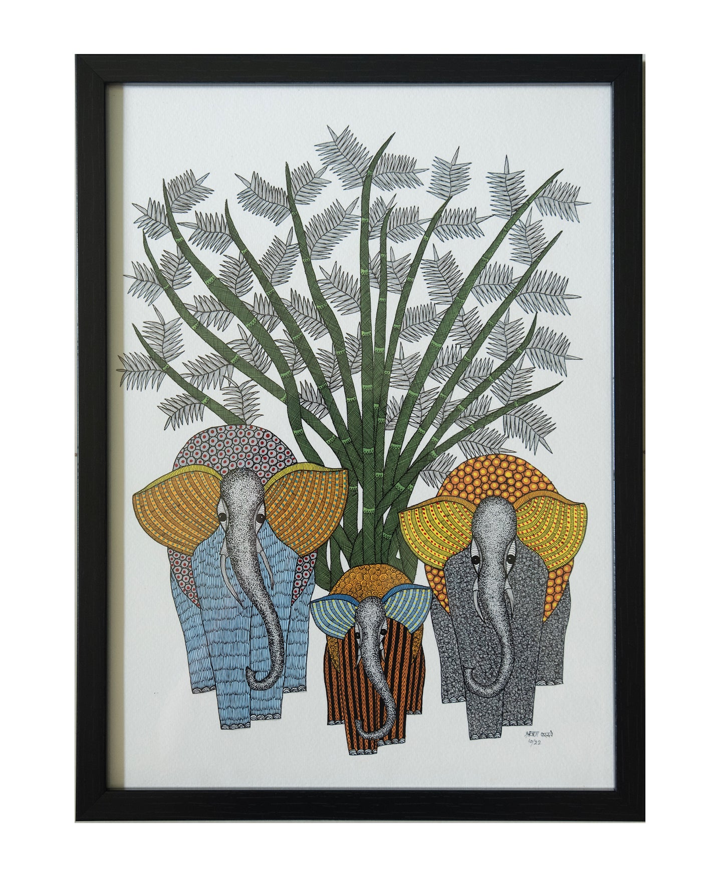 Gond Elephant Art Painting